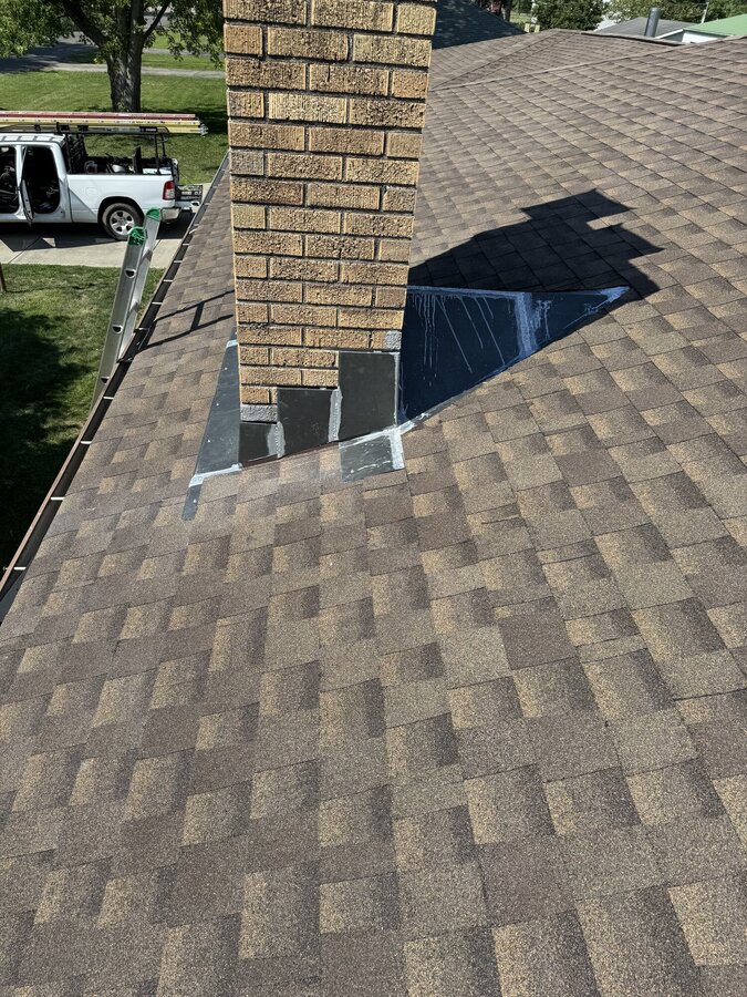 Soldered chimney flashing run