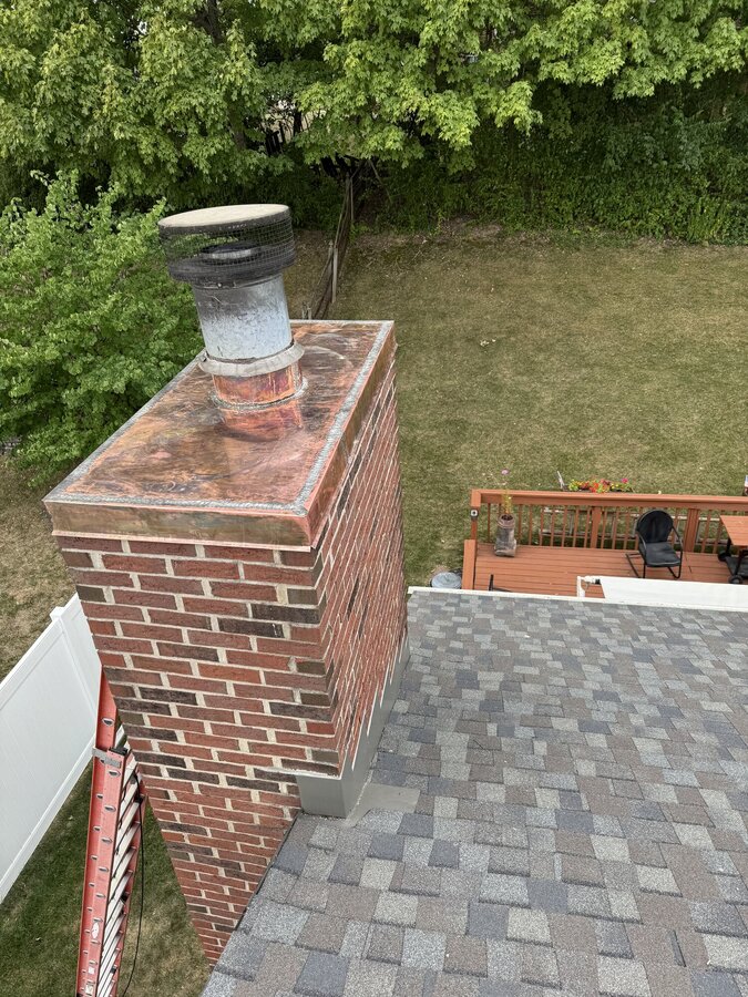 Chimney flashing complete