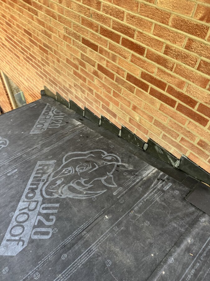 Step flashing chimney detail