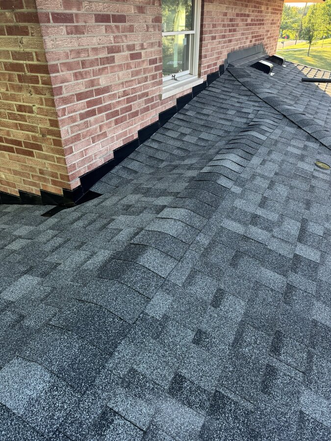 Completed soldered chimney flashing slope